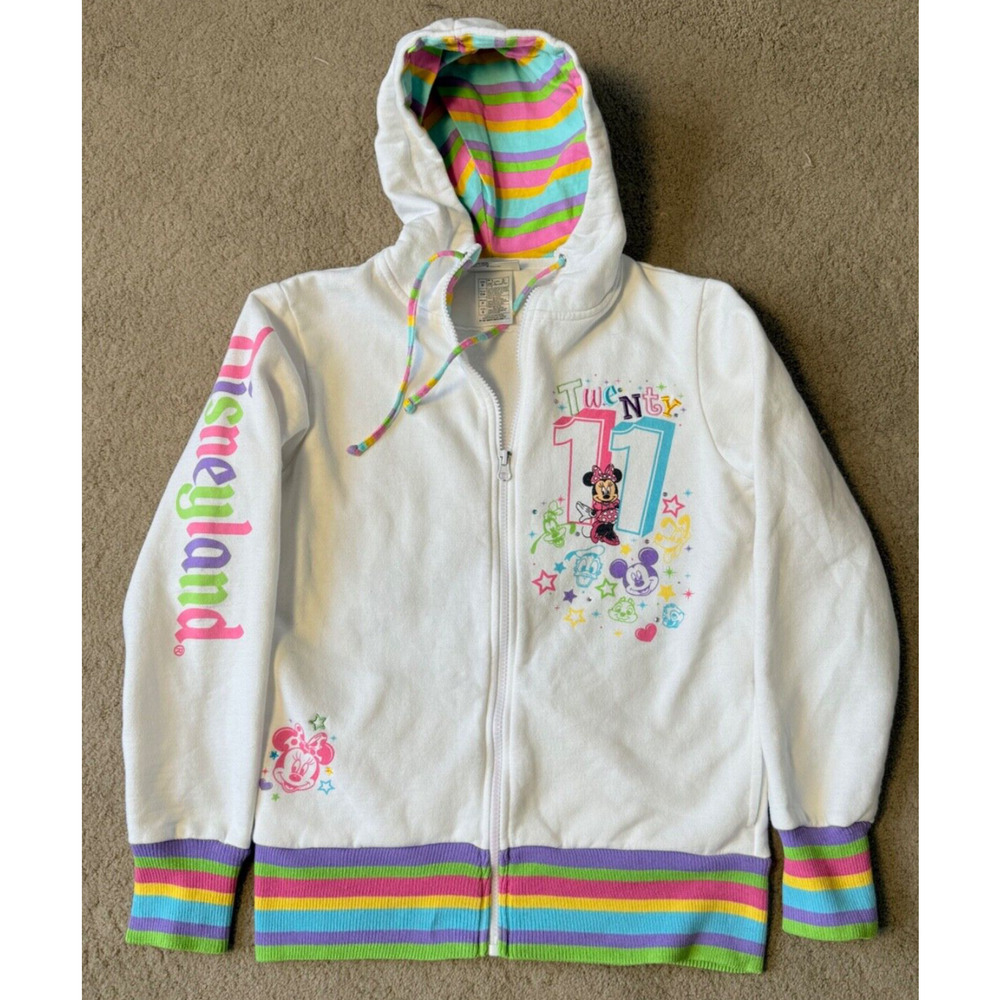 Disney World Sweatshirt Hoodie Large 2011 Mickey Minnie Goofy Pluto Embroidered